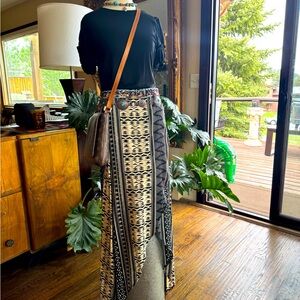 NWOT❗️Bohemian Black and Cream Wrap Maxi Skirt